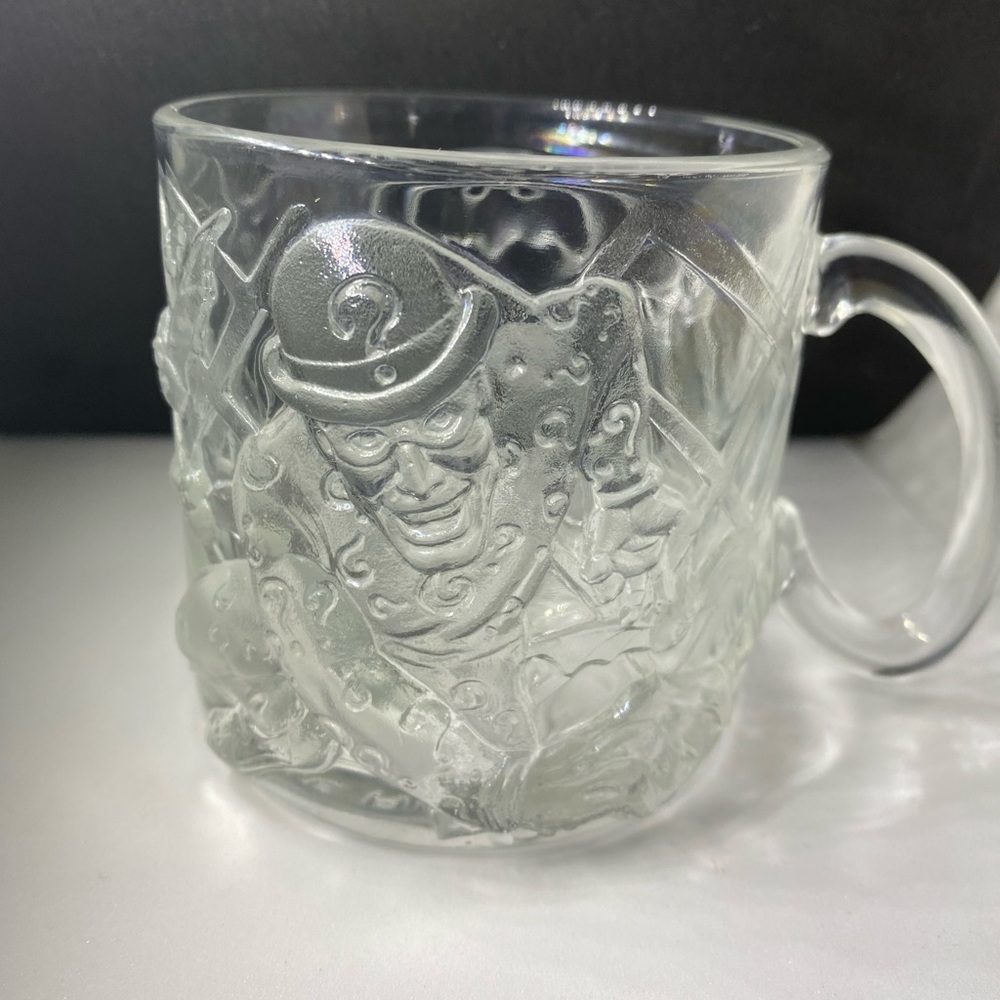 McDonalds 1995 Batman Forever The RIDDLER DC COMICS Glass Mug Cup Vintage
